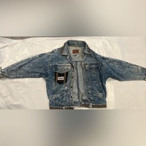 90s Oversized Vintage Blue Denim Jean Bomber Jacket